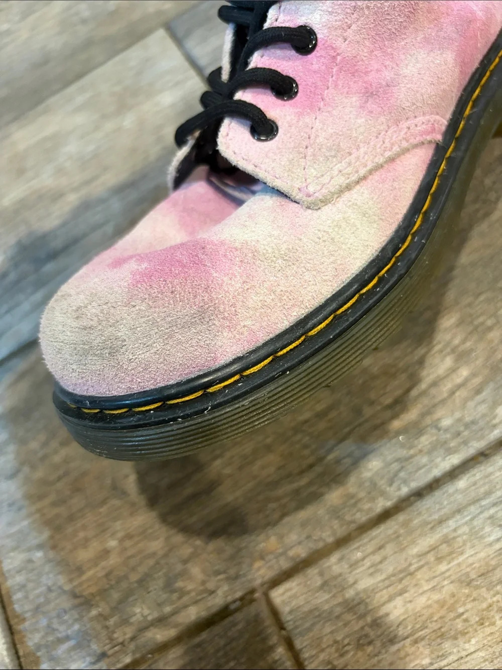 Dr. Martens Kids 1460 pascal j Pink Tie-Dye suede Lace-Up Boots size 3